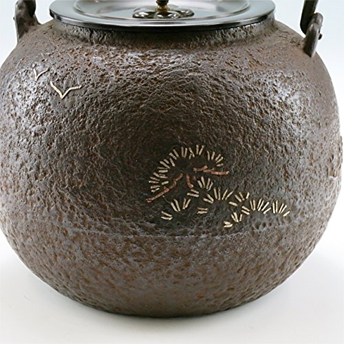 Amazon｜銀祥堂 龍文堂写し丸形富士象嵌 鉄瓶・铁壶・鐵壺｜鉄瓶